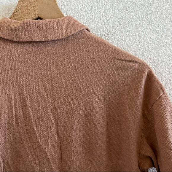Madewell Knit Lightspun Camp Shirt Neutral Boxy Button Front XS - Picture 6 of 6